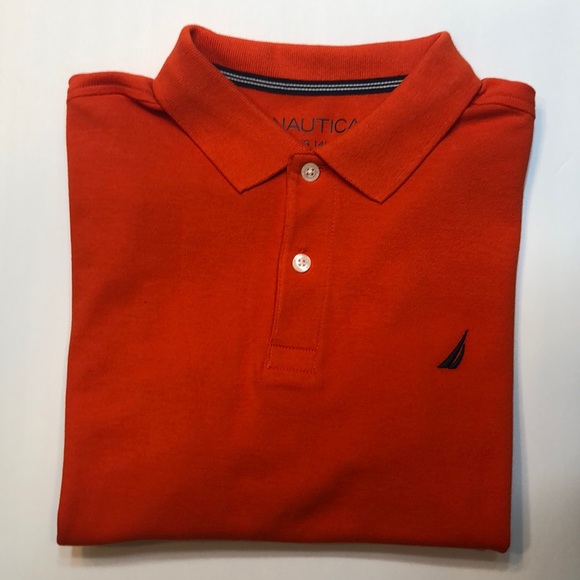 Boys size large orange Nautical short sleeve polo - Picture 1 of 2